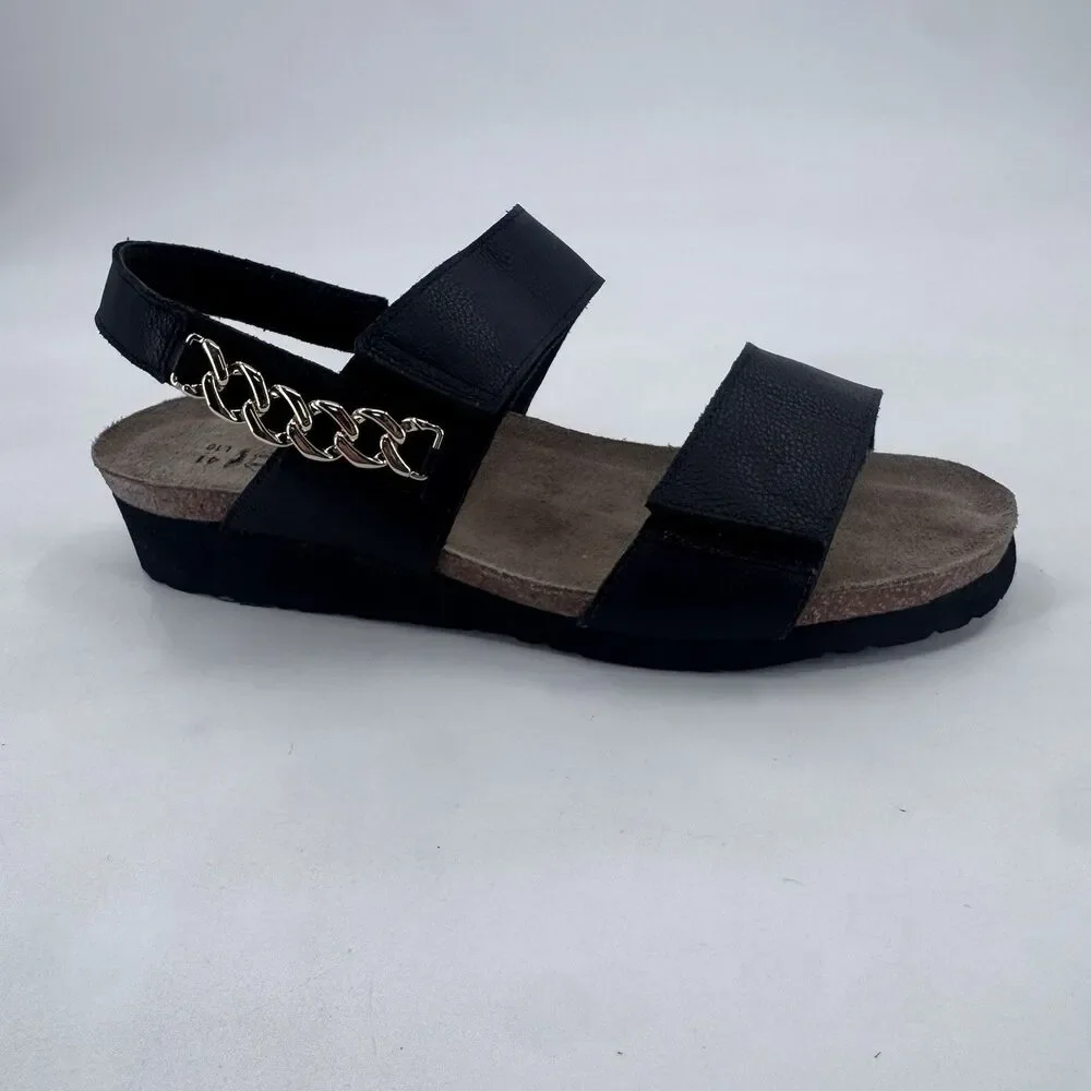 Naot Eliana Sandals Womens US 10 EU 41 Black Leather  Slingback  Gold Chain